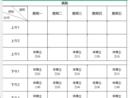 苏州市吴中区郭巷实验小学2025-2026学年体育总课程表